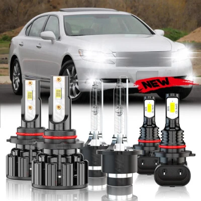 For Lexus LS600h 2008-2012 LED HID Headlight High&Low Beam + Fog Light Bulbs Kit - Image 1 of 4