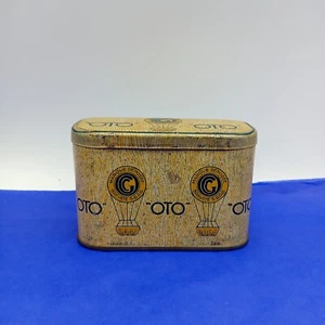 Gafas de piloto antiguas de aviador hechas en Francia "OTO" marca Déposée en lata original - Imagen 1 de 6