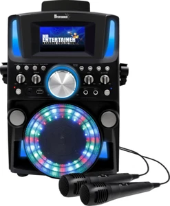 Groovebox Bluetooth CDG Karaoke Machine SCREEN/RECORD/LIGHTS/SONGS/MICROPHONES - Picture 1 of 9