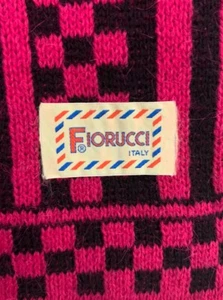 Sciarpa Fiorucci Italia Moonbat Giappone Rosa Racing Rettangolare 63”x9,5” Vintage Bella - Foto 1 di 8