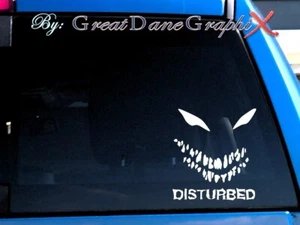 Disturbed Smiley (NUEVO) - Calcomanía Adhesiva de Vinilo - Elección de Color - ALTA CALIDAD - Imagen 1 de 2