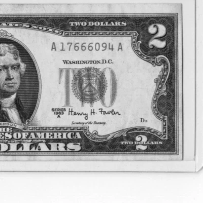 $2 1963A RED SEAL NOTE "A 17666094 A" - Image 1 of 3
