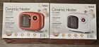 Lot of 2 Ceramic Heaters (250 Watts Each) Soleil 1 Red & 1 White New in Box