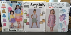 Girls Skirts Top Skorts Shorts Pjs Sz 3 4 5 6 McCalls 4242 Simplicity 7137 1816 - Picture 1 of 6