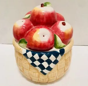 Susan Winget "Apple Basket" Large Cookie Jar Canister Certified International - Picture 1 of 8