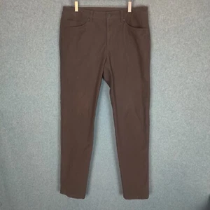 Pantalones de hombre Lululemon talla 34 marrón liso pierna recta frontal plano bolsillo con cremallera - Imagen 1 de 17