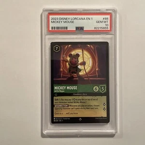2023 DISNEY LORCANA EN 1 MICKEY MOUSE #88 PSA 10 GEM MINT Non Holo - Picture 1 of 11