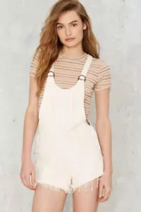 Zee Gee Why Women's Nasty Gal Blush Get Shortie Denim Romper Shortalls Size S L - Picture 1 of 12