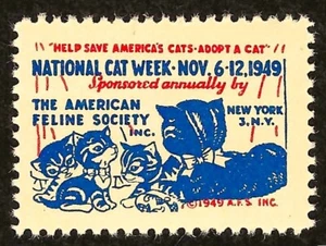 1939 National Cat Week Poster Stamp - New York - Picture 1 of 1