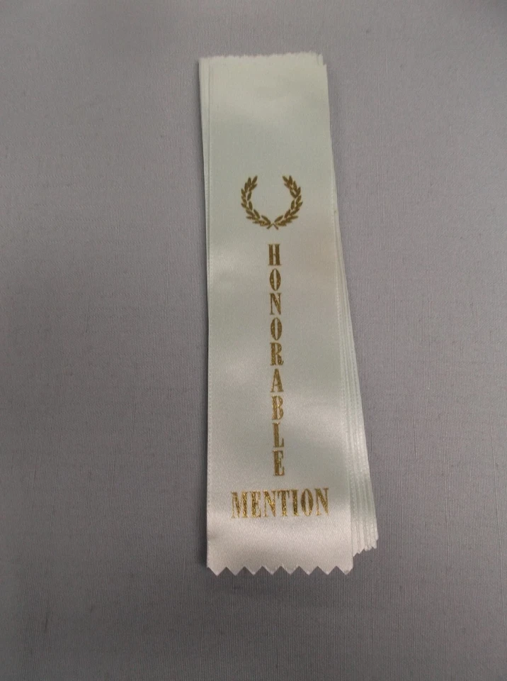 MENCIÓN HONORÍFICA Cinta Azul Claro con Lámina Dorada Letras Corona Lote de 4 Foto 1 de 1