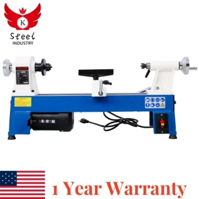 1/2HP Wood Turning Lathe Benchtop Lathe Adjustable Speed Woodworking Sanding - Image 1 of 4