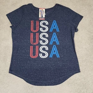 WOMEN'S USA American Patriotic T-Shirt Extra-Large State Of Mind NEW - Picture 1 of 6
