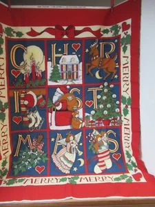 Susan Winget Fabric Traditions Merry Christmas Fabric Panel VTG 1993 SZ 35"X44 - Picture 1 of 6