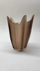 Vintage Wikingerglas MCM Braune Satinvase/Moderne der Mitte des Jahrhunderts - Bild 1 von 12