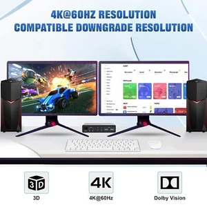audio video processor 4k DP usb kvm switch 2x2 computer dual monitor - Bild 1 von 5