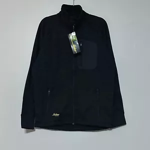 Snickers Flexiwork Soft Mesh Fleece Work Jacket-8042 Sz L Black Fast Shipping - Picture 1 of 10