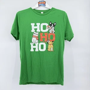 HO HO HO T-Shirt Weihnachten grün Katze Hund Rentier Grafik Urlaub Tee Größe M - Bild 1 von 6