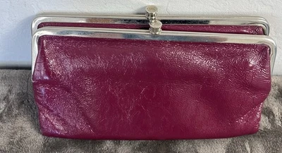  Hobo International Wallet Patent Leather Double Frame Clutch in Magenta - Image 1 of 4