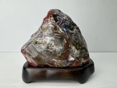 Y9773 OKIMONO Kinkouseki wooden stand viewing stone Japan antique decor interior - Image 1 of 4