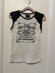 Harley Davidson Shirt Kids Size S White Tank Top Sleeveless Youth Biker Tee 05 - Picture 1 of 10