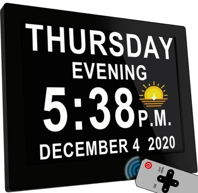 MASSII 8 Inch Large Dementia Clock 19 Alarms with Auto DST, 20 Custom Reminde... - Image 1 of 4