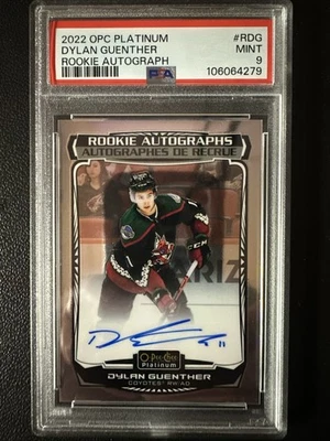 2022 O-PEE-CHEE PLATINUM #R-DG DYLAN GUENTHER ROOKIE AUTO RC ROOKIE PSA 9 - Image 1 of 2
