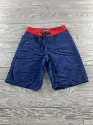 PATAGONIA BOYS WAVEFARER BOARD SHORTS 8 Classic Navy Blue and Red Swim - Image 1 of 4