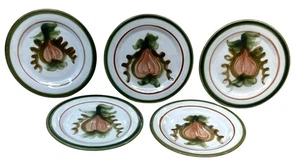 5 Louisville Stoneware Harvest Pear Hand Painted Bread & Butter Plates USA 6" - Picture 1 of 8
