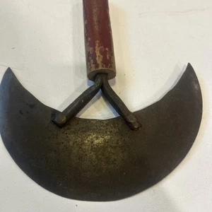 Antique Primitive Half Moon Food Chopper Sharp Steel Blade Vintage Wall Decor 6" - Picture 1 of 4