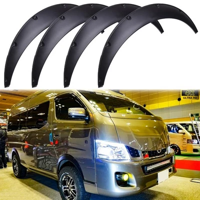 4x For Nissan NV350 Urvan Fender Flares Flexible Wide Body Kit Wheel Arches 4.5" - Image 1 of 4