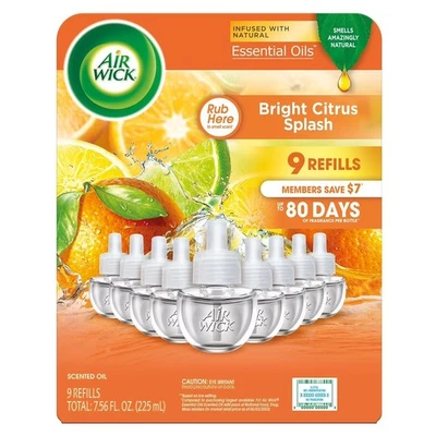Air Wick Scented Oil Refills Bright Citrus 9 Pack Home Air Freshener - Image 1 of 4