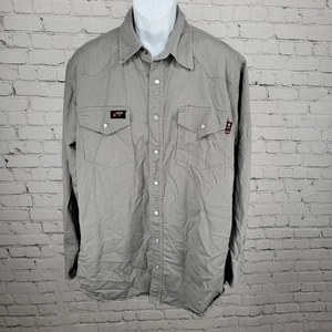 Forge FR Grey Flame Resistant Workwear Long Sleeve Pearl Snap Shirt XLT - Picture 1 of 13