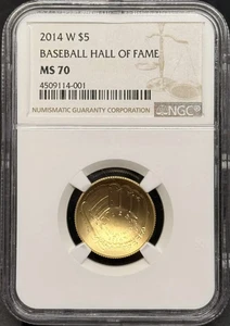 2014 W Modern Commemorative National Baseball Hall of Fame NGC MS-70 - Picture 1 of 2
