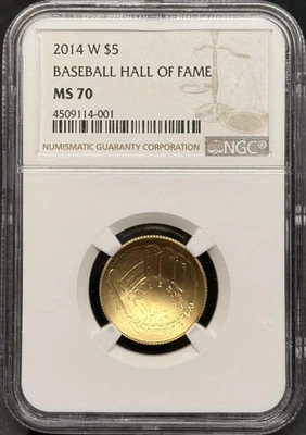 2014 W Modern Commemorative National Baseball Hall of Fame NGC MS-70 - Image 1 of 2