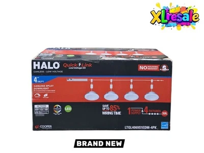 HALO QuickLink 4" LED Kit de Luz Empotrada Sin Canales 4pk 600lm CCT Regulable 2700K Foto 1 de 4