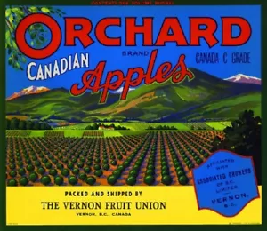 Vernon Kanada Obstgarten Apfel Obstkiste Etikett Kunstdruck - Bild 1 von 1