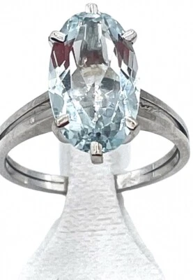 Ring mit ca. 3,6 Ct. Aquamarin in 750/18K Weißgold - Bild 1 von 4
