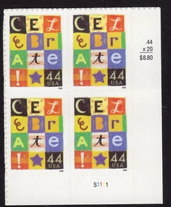 Scott #4407 Celebrate Block Letters Plate Block of 4 Stamps - MNH LR - Picture 1 of 1