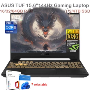 2024 ASUS TUF Gaming 15.6"144Hz Laptop,10-Core i7-13620H,UPTo 64GB RAM,4TB SSD - Picture 1 of 8