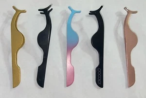 5 Pieces, False Fake Eyelashes Clip EyeLash Tweezers, Applicator Lash Tools - Picture 1 of 4