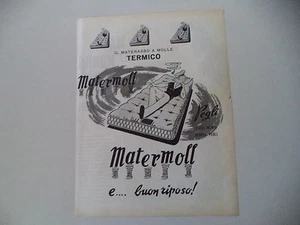 advertising Pubblicità 1960 MATERASSO MATERMOLL - PEGLI - GENOVA - Bild 1 von 1