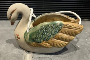 Mexikanische Keramik Sandstein Tonala Vogel hängend Pflanzgefäß Kunst Vintage - Bild 1 von 7