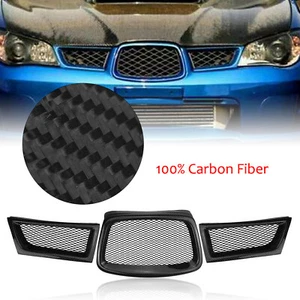 Carbon Fiber Front Upper Grill Grille For Subaru Impreza 9th WRX STI 2006-2007 A - Picture 1 of 11