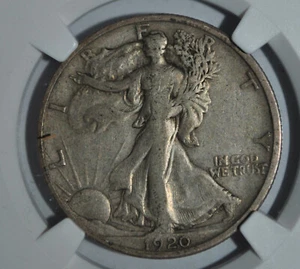 1920 S WALKING LIBERTY HALF DOLLAR NGC VF 25 - Picture 1 of 4