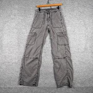 American Eagle Pants Womens 0 Grey Cargo Pockets Military Y2K Stretch 27x31 - Picture 1 of 9