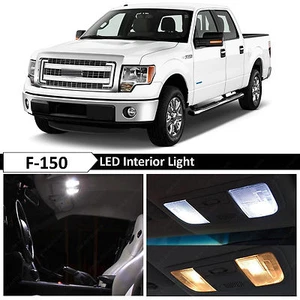 13x Interior blanco + Etiquetas LED Luces Kit de paquete Fit 2009-2014 Ford F-150 F150 - Imagen 1 de 12