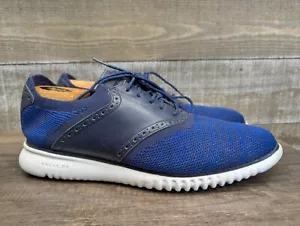 Cole Haan Grand OS Blue knit Saddle Casual Oxfords Mens 12 M - Picture 1 of 10