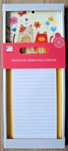 Memo Pad & Pencil - Happy Cats - Magnetic 29 x 11 x 1cms(Boxed/Lined Paper) - Picture 1 of 1