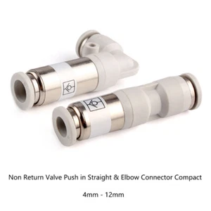 4mm - 12mm Plastics Non Return Valve Push in Straight & Elbow Connector Compact - Picture 1 of 15