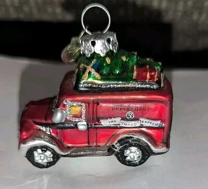 Vintage Abt. 56 Quecksilber Glas rot Pickup Truck Weihnachten Urlaub Ornament mundgeblasen - Bild 1 von 6